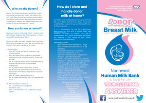 Donor Breastmilk Leaflet front page